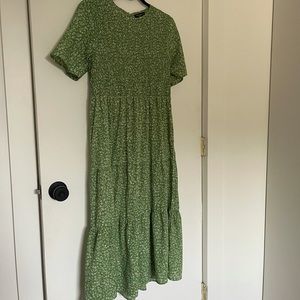 Green Floral Midi Dress